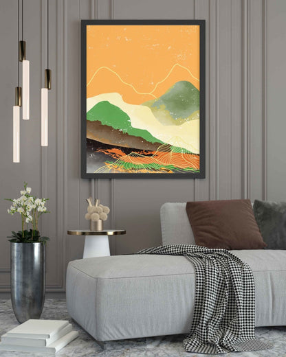 Beyond The Sunset - Abstract Art Frame For Wall Decor- Funkydecors Xs / Black Posters Prints &