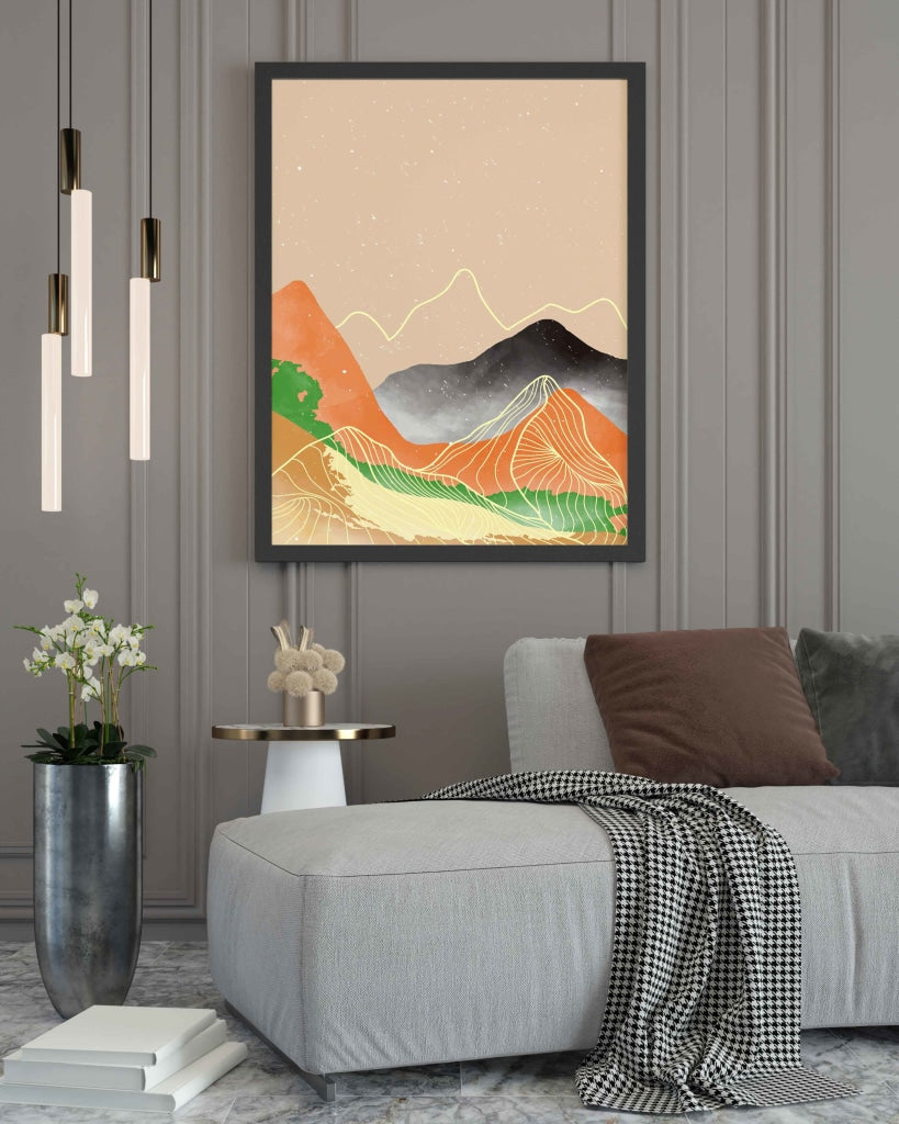 Beyond The Sunset - Abstract Art Frame For Wall Decor- Funkydecors Xs / Black Posters Prints &