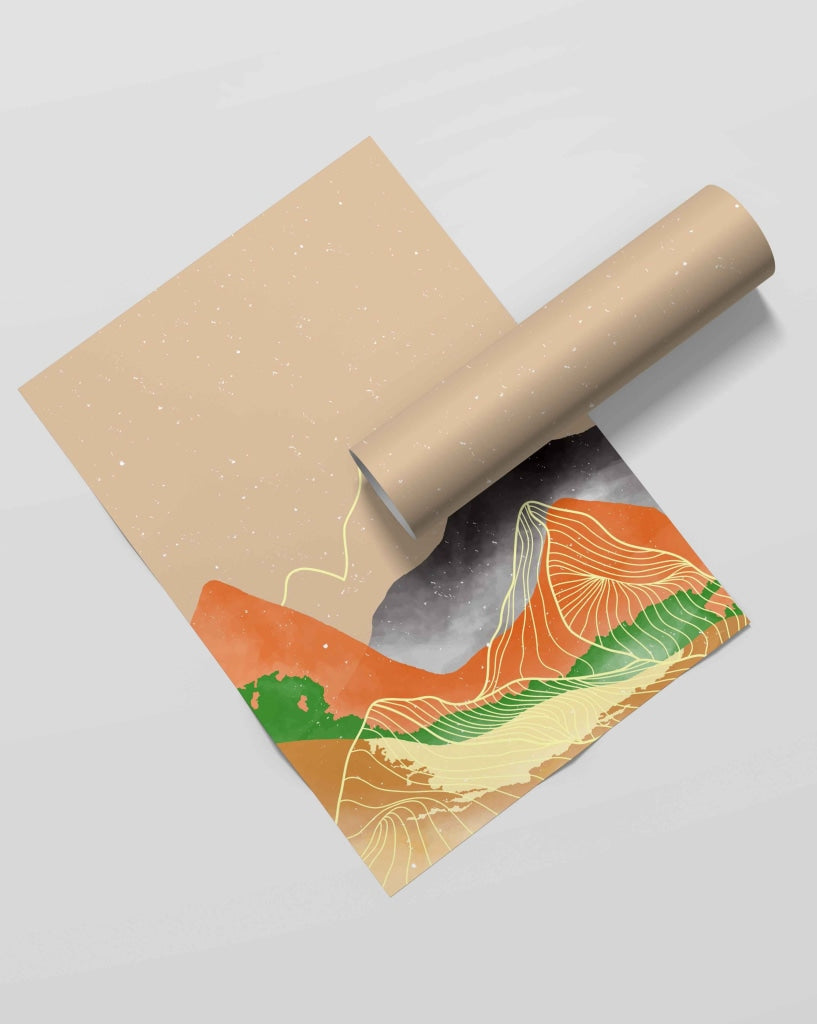 Beyond The Sunset - Abstract Art Frame For Wall Decor- Funkydecors Xs / Roll Posters Prints & Visual