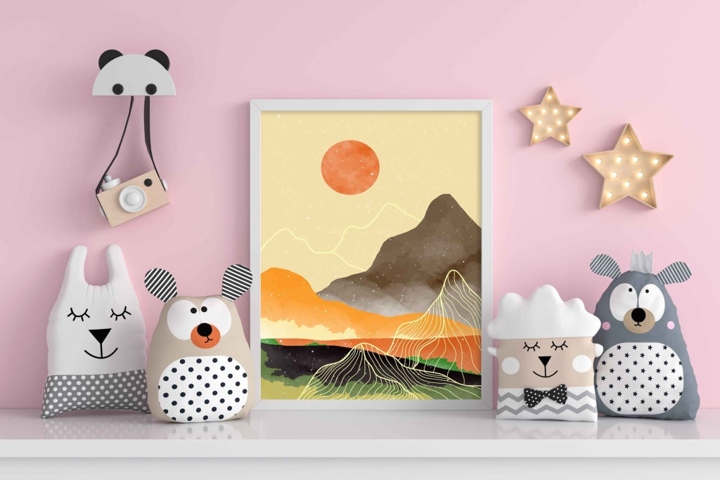 Beyond The Sunset - Abstract Art Frame For Wall Decor- Funkydecors Xs / White Posters Prints &
