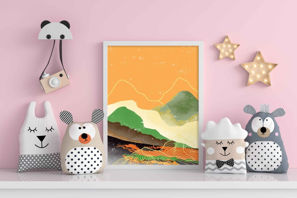 Beyond The Sunset - Abstract Art Frame For Wall Decor- Funkydecors Xs / White Posters Prints &