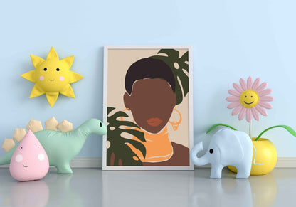 Boho Black Women Art Frame For Wall Decor- Funkydecors Xs / White Posters Prints & Visual Artwork