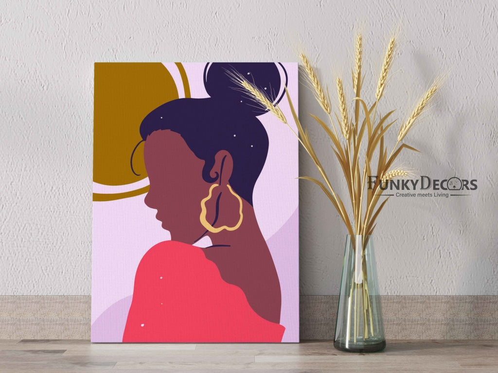Boho Women With High Bun Art Frame For Wall Decor- Funkydecors Posters Prints & Visual Artwork