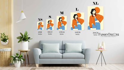 Bold Women Portrait Art Frame For Wall Decor- Funkydecors Posters Prints & Visual Artwork