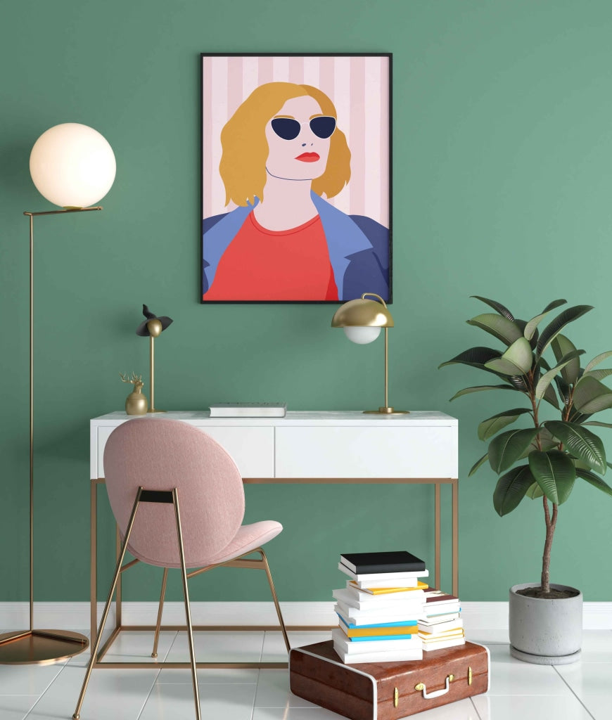 Casual Women Portrait Art Frame For Wall Decor- Funkydecors Xs / Black Posters Prints & Visual