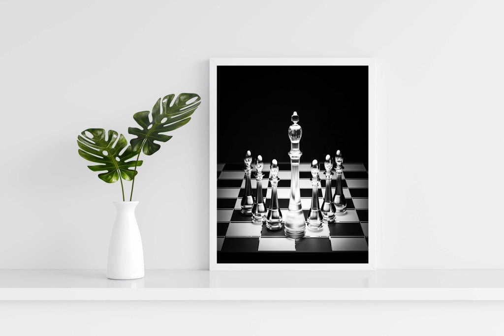 Checkmate - Sports Art Frame For Wall Decor- Funkydecors Xs / White Posters Prints & Visual Artwork