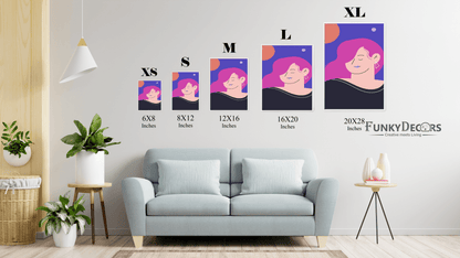 Chic Design Women Portrait Art Frame For Wall Decor- Funkydecors Posters Prints & Visual Artwork
