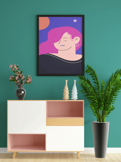 Chic Design Women Portrait Art Frame For Wall Decor- Funkydecors Xs / Black Posters Prints & Visual