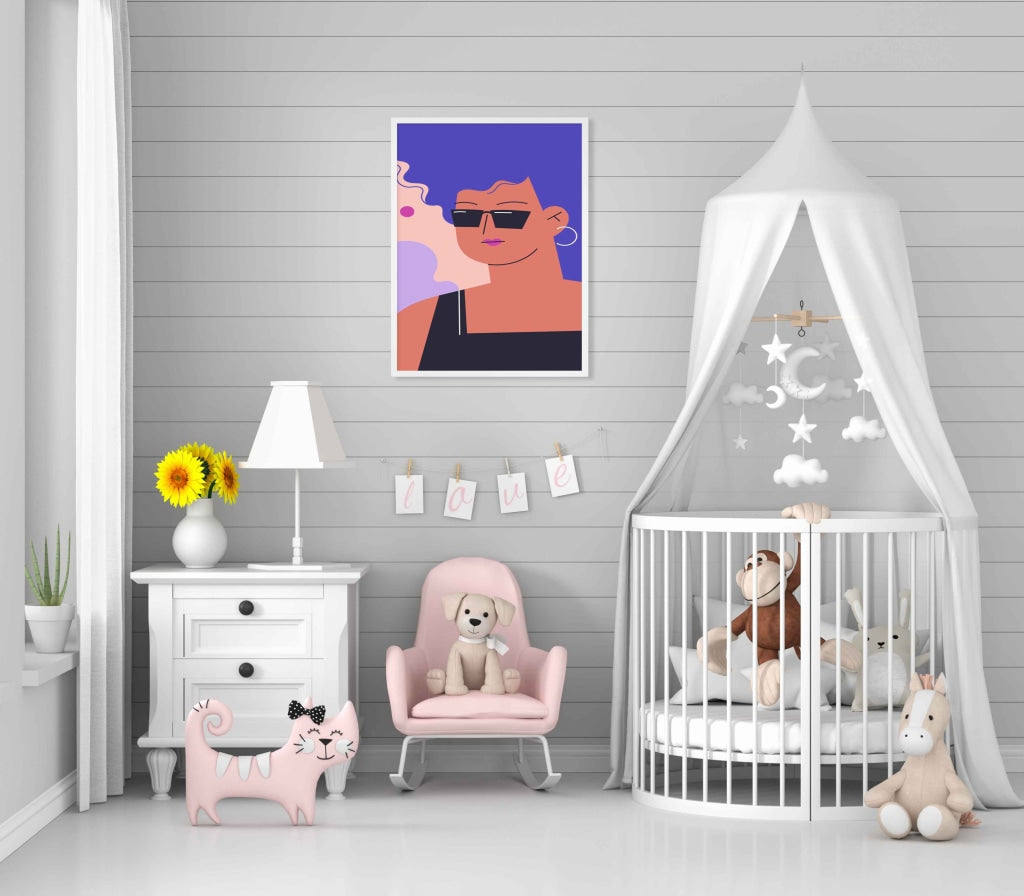 Chic Design Women Portrait Art Frame For Wall Decor- Funkydecors Xs / White Posters Prints & Visual