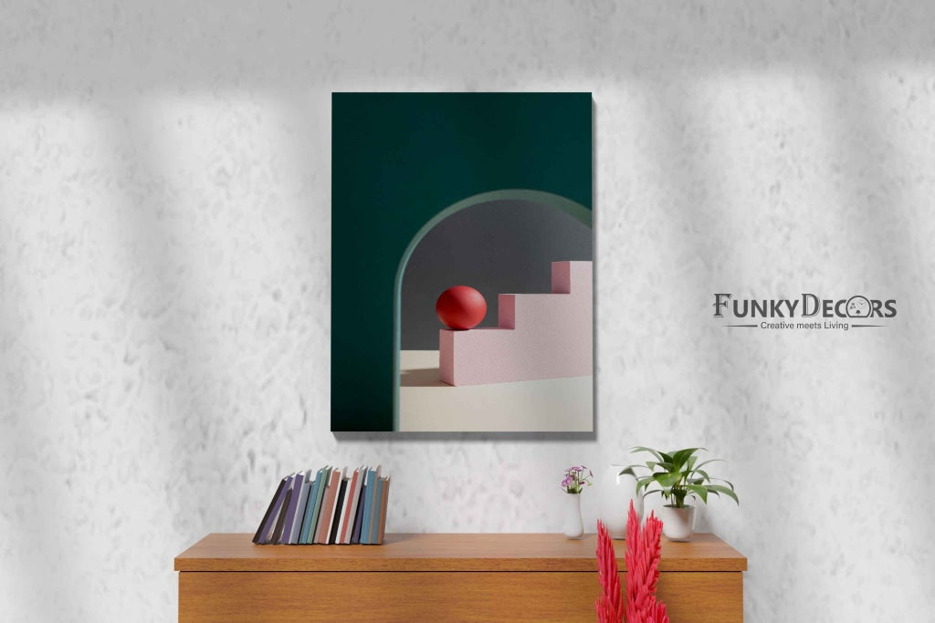 Circular Ball On Stair Shape Geometric Art Frame For Wall Decor- Funkydecors Posters Prints & Visual