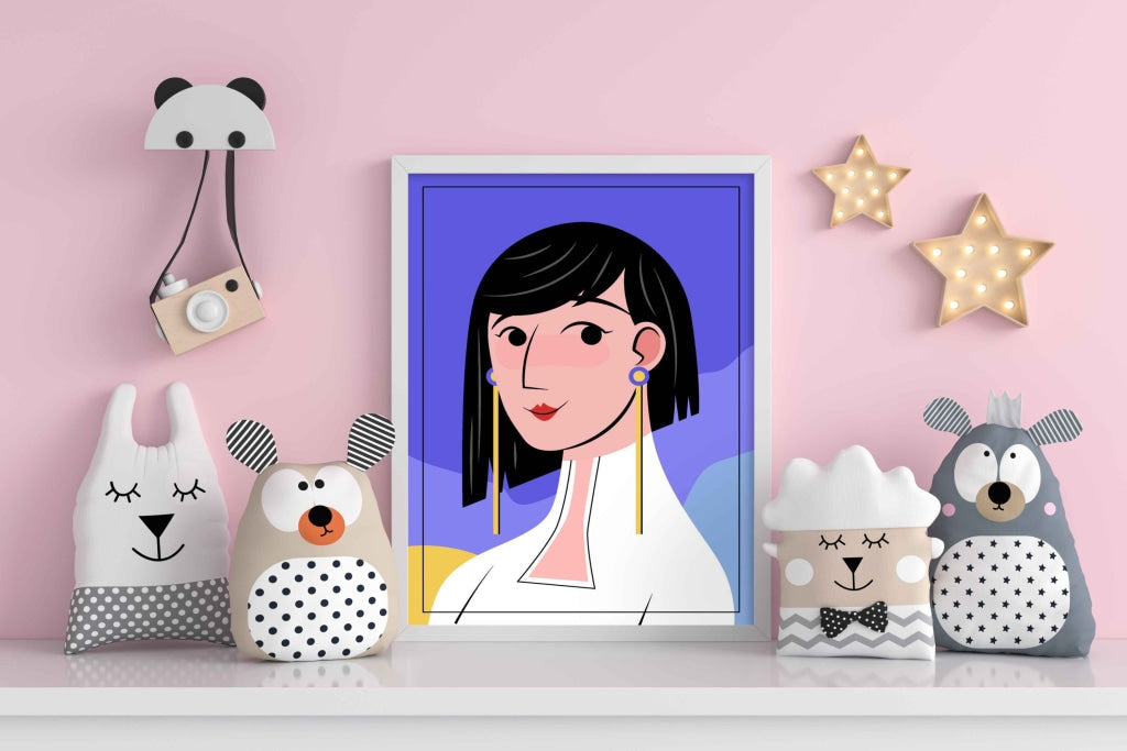 Classic Women Portrait Art Frame For Wall Decor- Funkydecors Xs / White Posters Prints & Visual