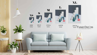 Classy 3D Geometric Art Frame For Wall Decor- Funkydecors Posters Prints & Visual Artwork