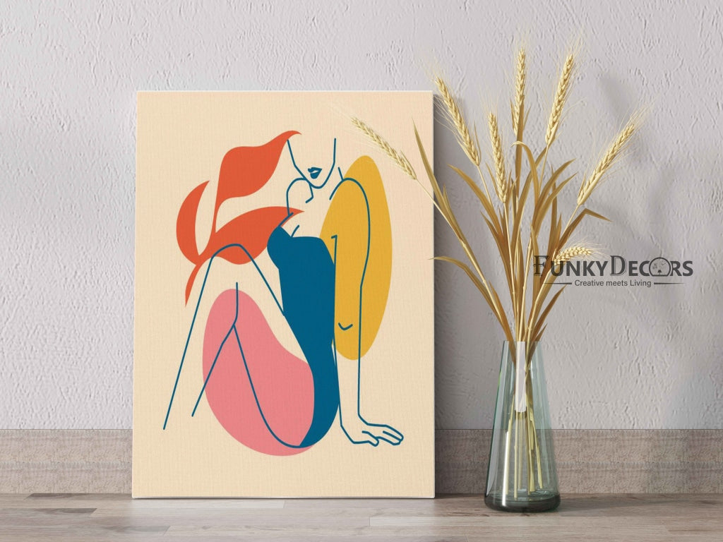 Colour Block Fashion Women Portrait Frame For Wall Decor- Funkydecors Posters Prints & Visual