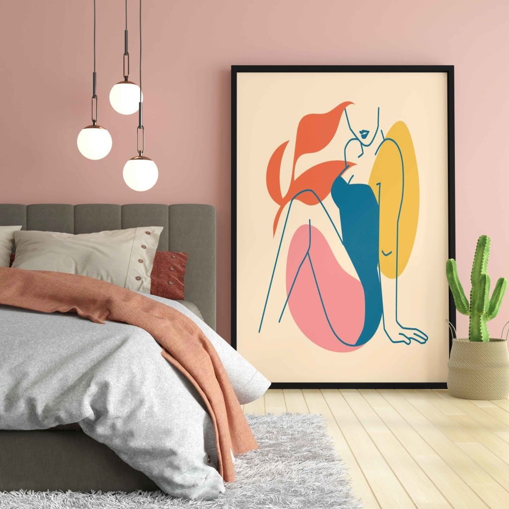 Colour Block Fashion Women Portrait Frame For Wall Decor- Funkydecors Xs / Black Posters Prints &