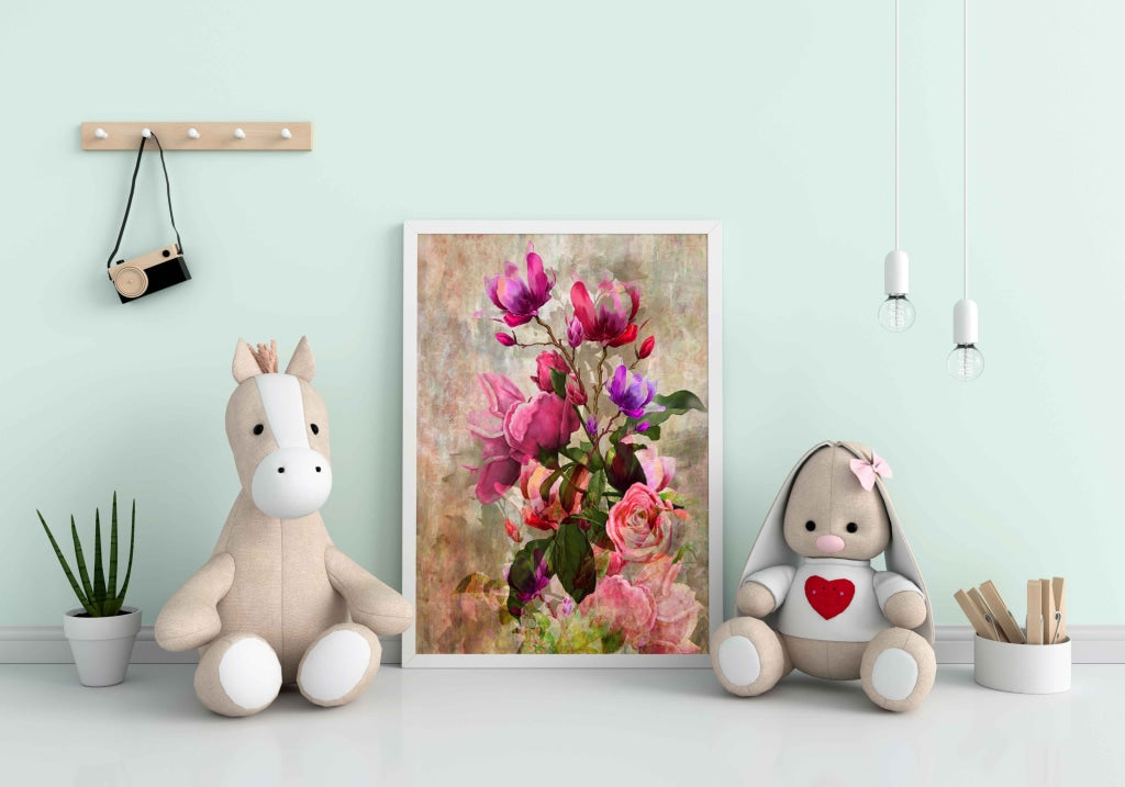 Colour Me Floral - Nature Art Frame For Wall Decor- Funkydecors Xs / White Posters Prints & Visual