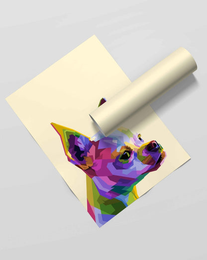 Colourful Chihuahua - Animal Art Frame For Wall Decor- Funkydecors Xs / Roll Posters Prints & Visual