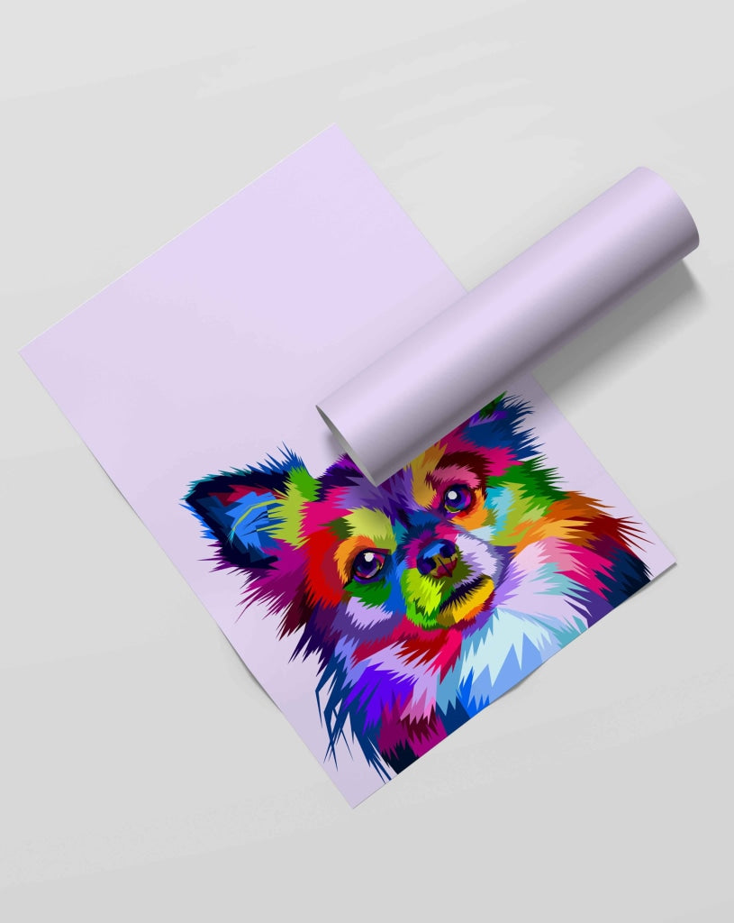 Colourful Chihuahua - Animal Art Frame For Wall Decor- Funkydecors Xs / Roll Posters Prints & Visual
