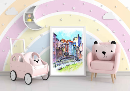 Colourful Construction - Travel Art Frame For Wall Decor- Funkydecors Xs / White Posters Prints &