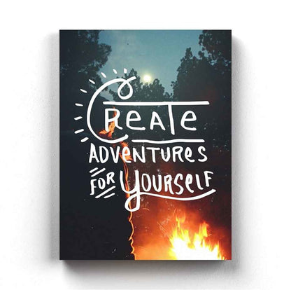 Create Adventures For Yourself - Life Quotes Art Frame For Wall Decor- Funkydecors Xs / Canvas