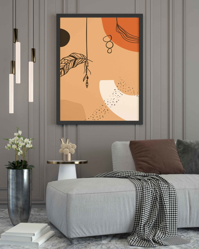 Creative Abstract Art Frame For Wall Decor- Funkydecors Xs / Black Posters Prints & Visual Artwork