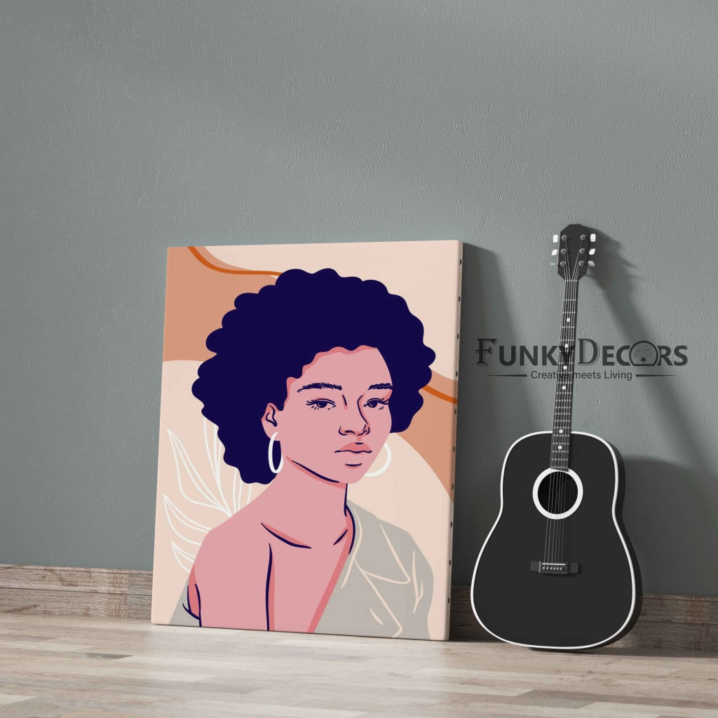 Crowned In My Curls Women Portrait Art Frame For Wall Decor- Funkydecors Posters Prints & Visual