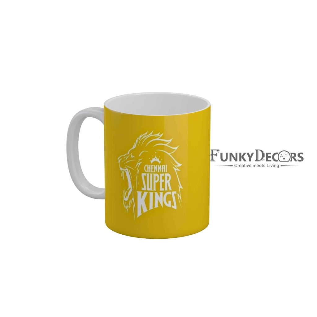 CSK Logo Coffee Ceramic Mug 350 ML-FunkyDecors IPL Mugs FunkyDecors