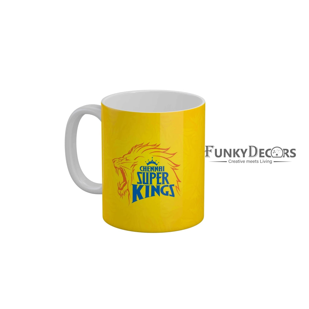 CSK Logo Coffee Ceramic Mug 350 ML-FunkyDecors IPL Mugs FunkyDecors