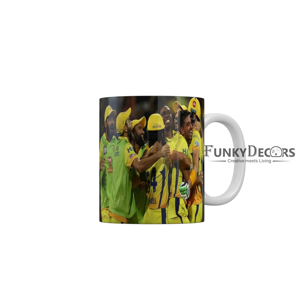 CSK Team Coffee Ceramic Mug 350 ML-FunkyDecors IPL Mugs FunkyDecors