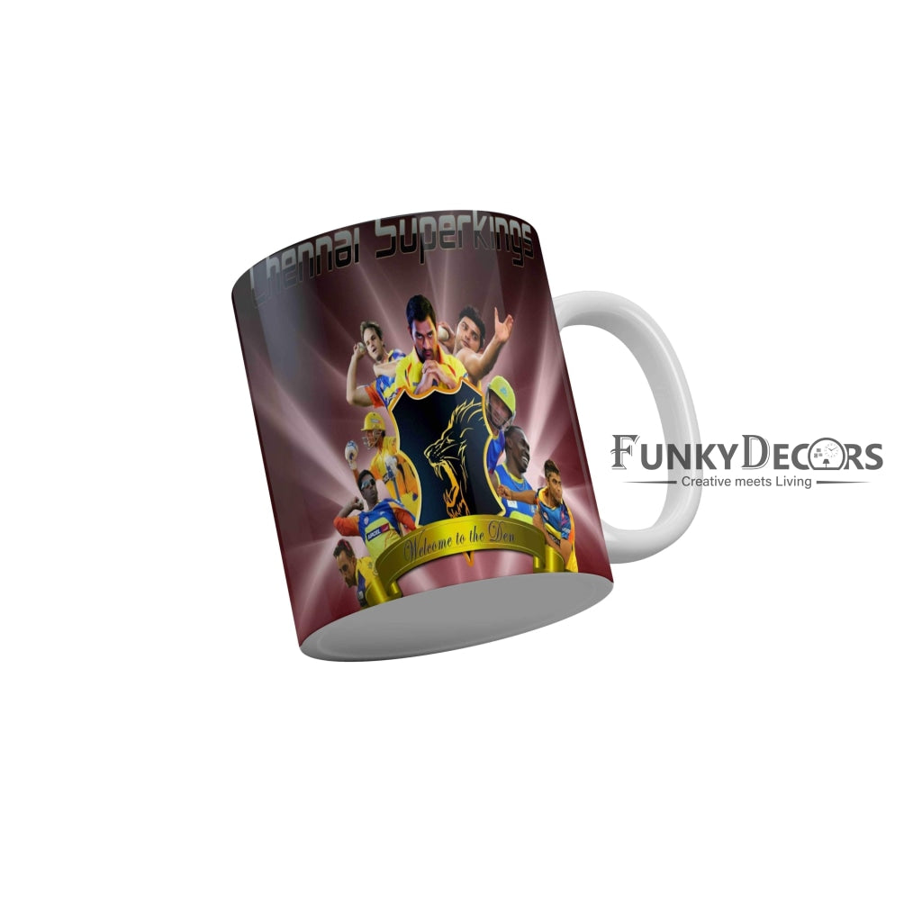 CSK Team Welcome to the den Coffee Ceramic Mug 350 ML-FunkyDecors IPL Mugs FunkyDecors