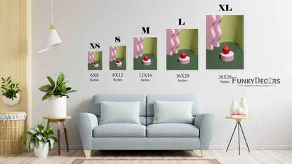 Curvy Geometric Art Frame For Wall Decor- Funkydecors Posters Prints & Visual Artwork