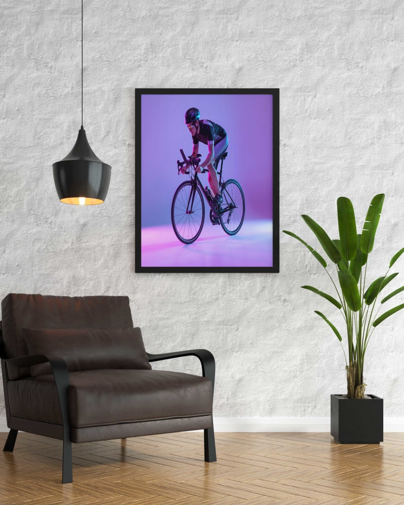 Cycling - Sports Art Frame For Wall Decor- Funkydecors Xs / Black Posters Prints & Visual Artwork