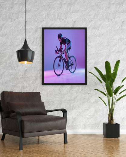 Cycling - Sports Art Frame For Wall Decor- Funkydecors Xs / Black Posters Prints & Visual Artwork