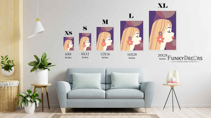 Danglers Love - Women Portrait Art Frame For Wall Decor- Funkydecors Posters Prints & Visual Artwork