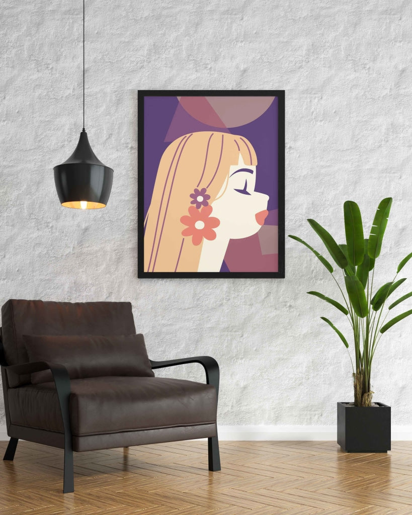 Danglers Love - Women Portrait Art Frame For Wall Decor- Funkydecors Xs / Black Posters Prints &