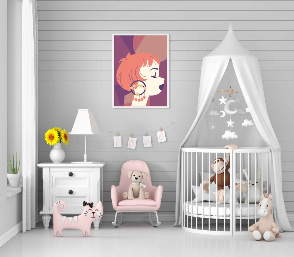 Danglers Love - Women Portrait Art Frame For Wall Decor- Funkydecors Xs / White Posters Prints &