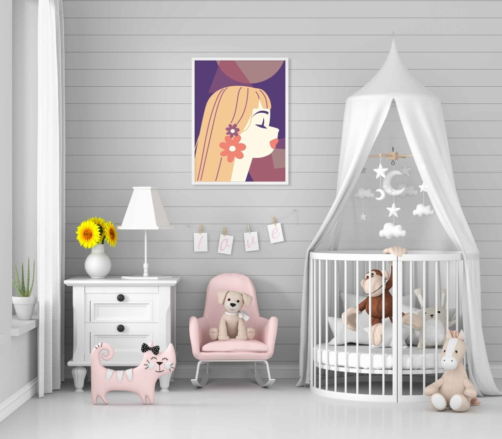 Danglers Love - Women Portrait Art Frame For Wall Decor- Funkydecors Xs / White Posters Prints &