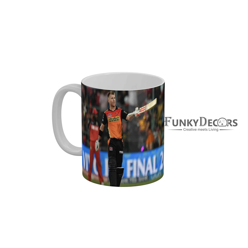 David Warner Sunrisers Hyderabad Coffee Ceramic Mug 350 ML-FunkyDecors IPL Mugs FunkyDecors