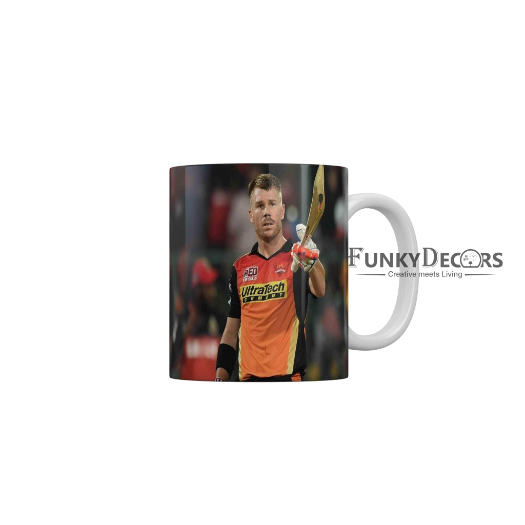 David Warner Sunrisers Hyderabad Coffee Ceramic Mug 350 ML-FunkyDecors IPL Mugs FunkyDecors