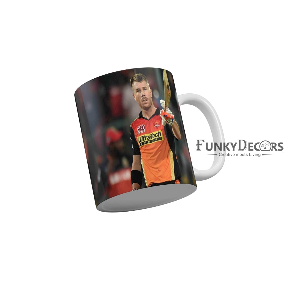David Warner Sunrisers Hyderabad Coffee Ceramic Mug 350 ML-FunkyDecors IPL Mugs FunkyDecors