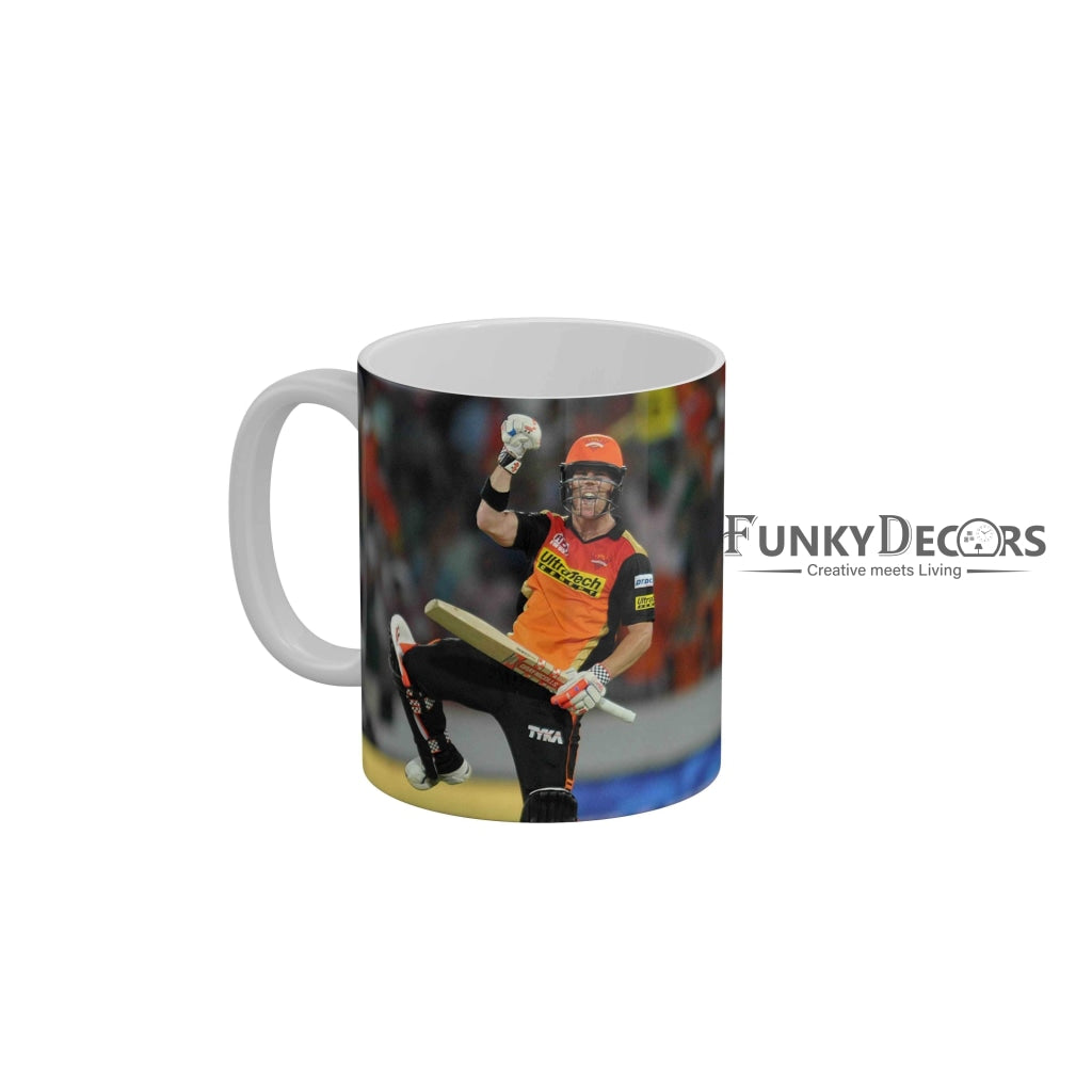 David Warner Sunrisers Hyderabad Coffee Ceramic Mug 350 ML-FunkyDecors IPL Mugs FunkyDecors
