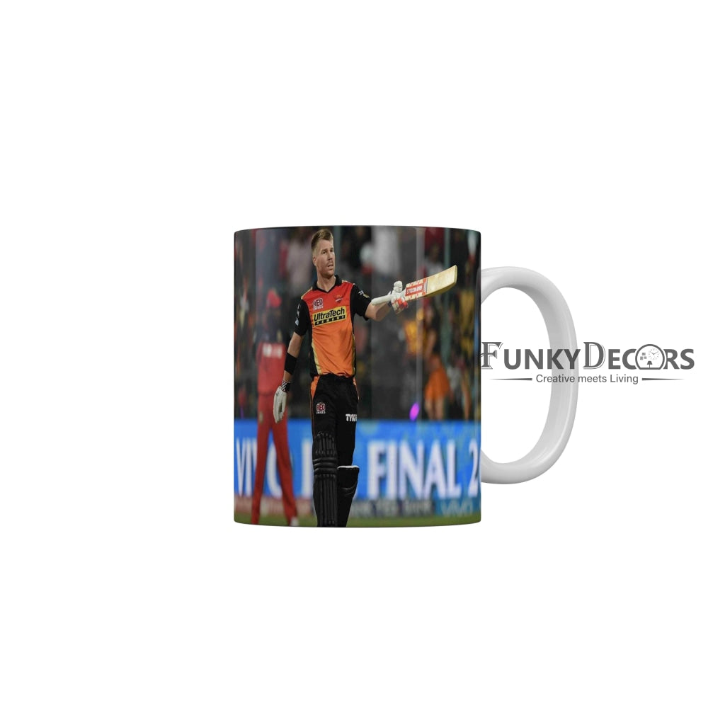 David Warner Sunrisers Hyderabad Coffee Ceramic Mug 350 ML-FunkyDecors IPL Mugs FunkyDecors