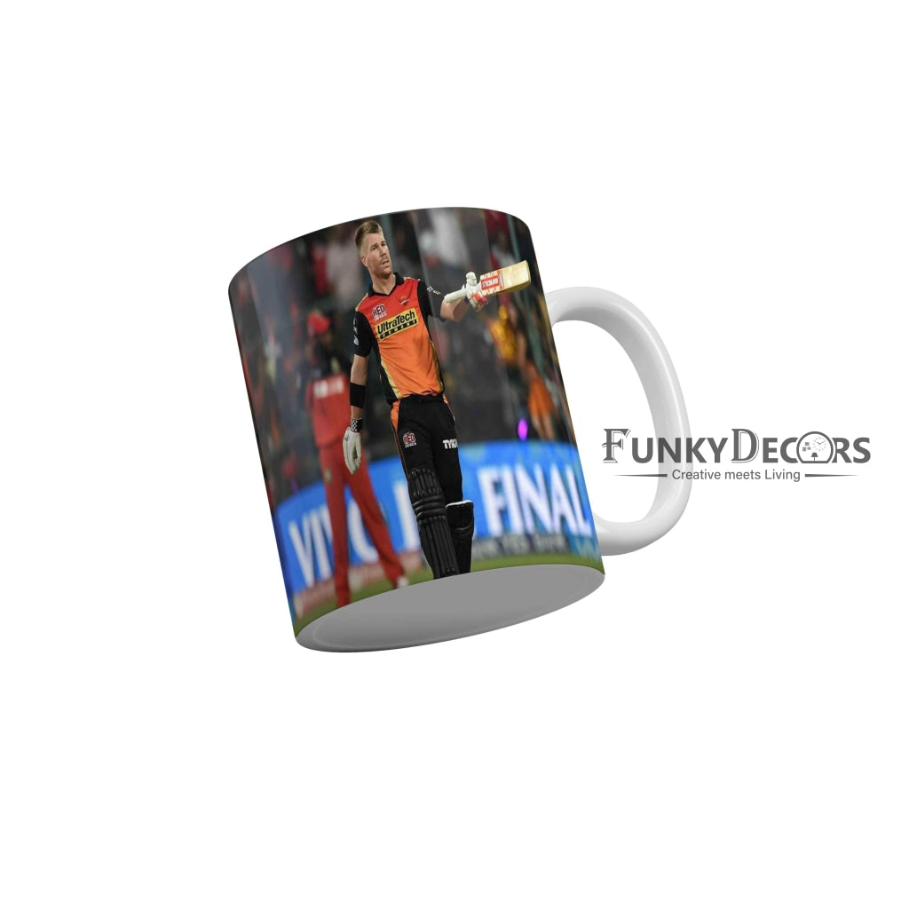 David Warner Sunrisers Hyderabad Coffee Ceramic Mug 350 ML-FunkyDecors IPL Mugs FunkyDecors