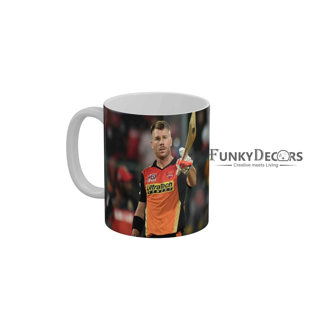 David Warner Sunrisers Hyderabad Coffee Ceramic Mug 350 ML-FunkyDecors IPL Mugs FunkyDecors
