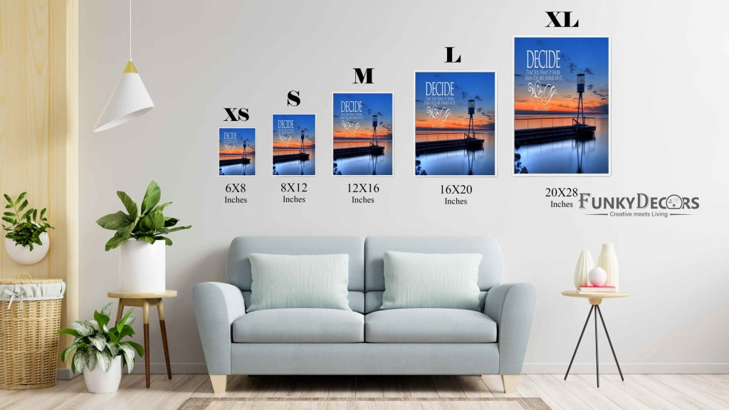 Decide That You Want It More Than Are Afraid Of - Motivation Quotes Art Frame For Wall Decor-