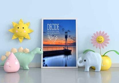 Decide That You Want It More Than Are Afraid Of - Motivation Quotes Art Frame For Wall Decor-