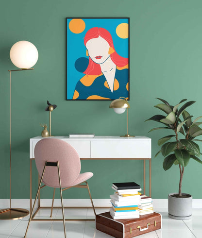 Deep Coloured Women Portrait Art Frame For Wall Decor- Funkydecors Xs / Black Posters Prints &