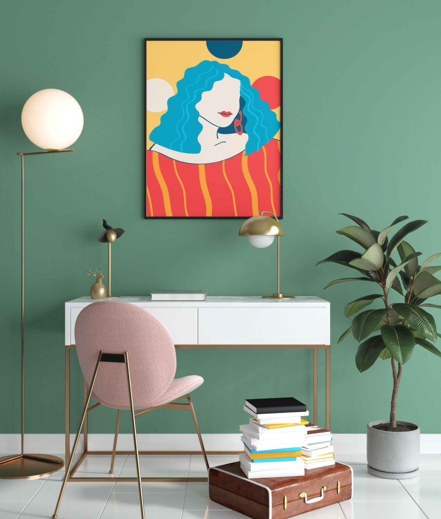 Deep Coloured Women Portrait Art Frame For Wall Decor- Funkydecors Xs / Black Posters Prints &