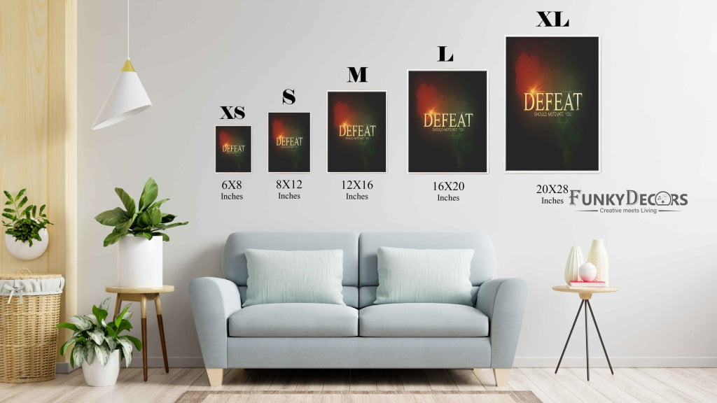 Defeat Should Motivate You - Motivational Quotes Art Frame For Wall Decor- Funkydecors Posters