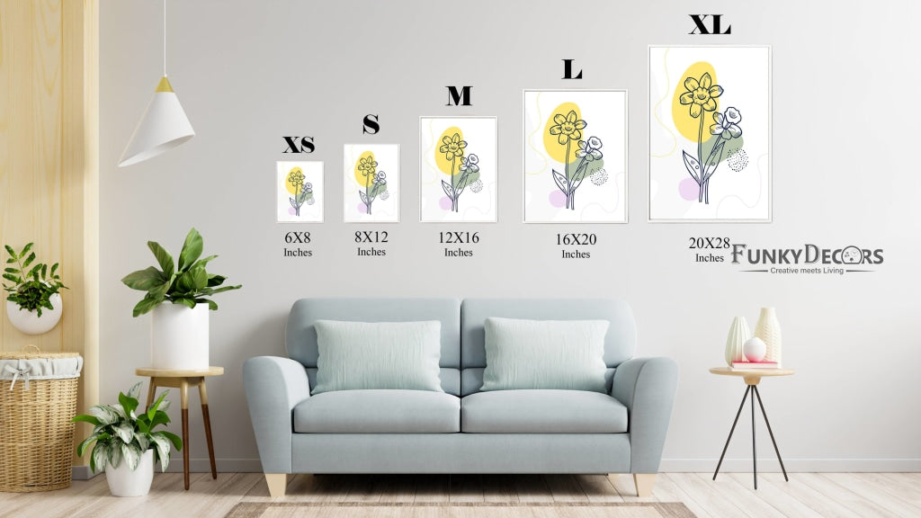 Delicate Floral 3 Panels Art Frame For Wall Decor- Funkydecors Posters Prints & Visual Artwork