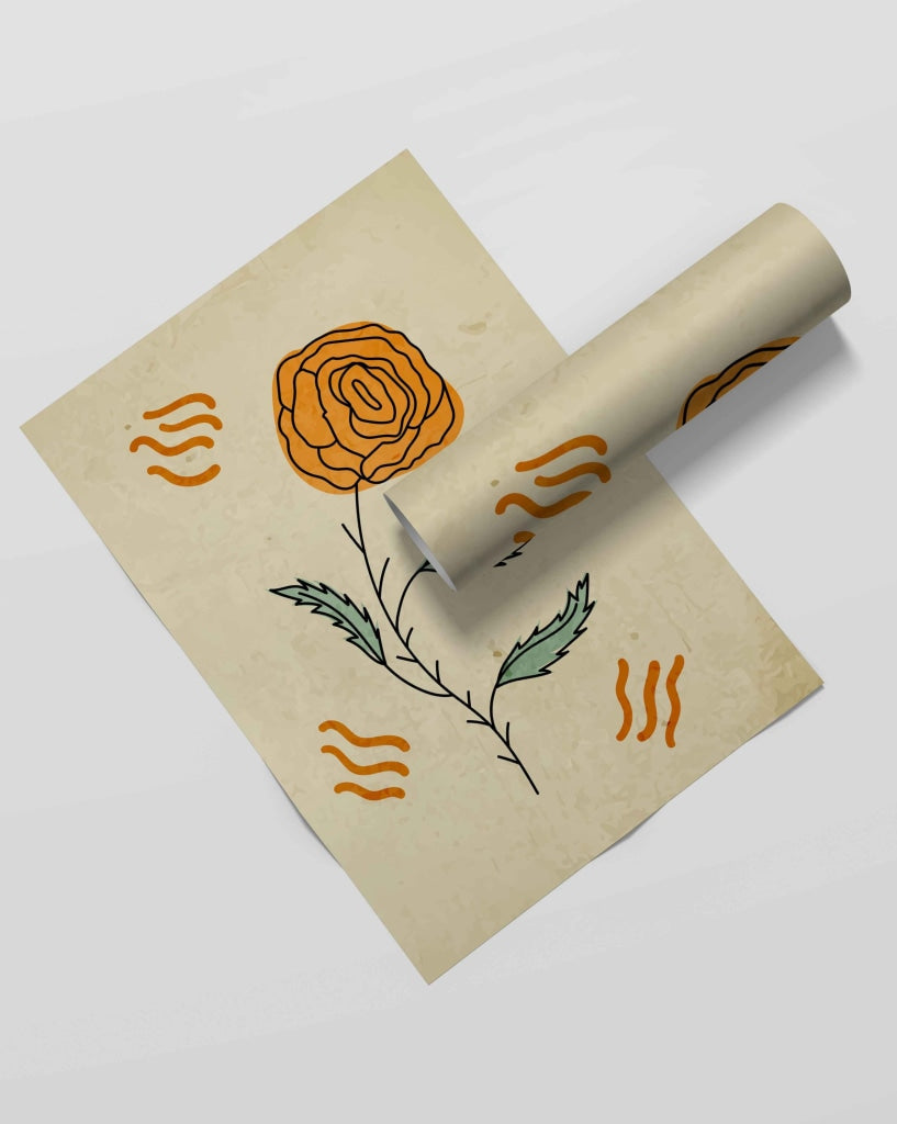 Delicate Floral Art Frame For Wall Decor- Funkydecors Xs / Roll Posters Prints & Visual Artwork